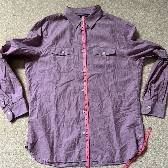 Banana Republic Factory Long Sleeve Palomino Check Button Up Shirt Mens XL Red - Picture 8 of 8